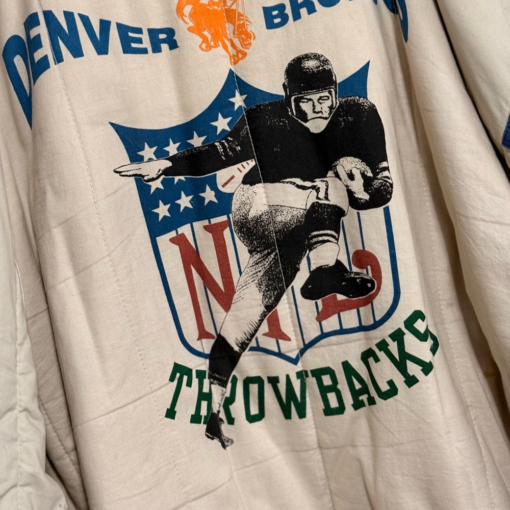 Vintage Denver Broncos Blue and Orange Varsity Jacket throwback - Picture 6 of 7
